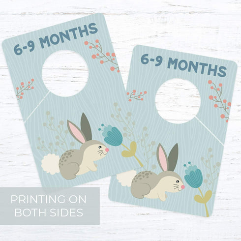 Canopy Street Woodland Closet Clothing Size Dividers / 4" x 6" Closet Organizers For Newborn Baby To 4T Clothes / 10 Forest Animal Baby Closet Siz...