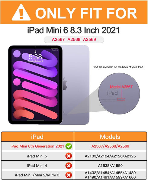 BRAECN iPad Mini 6 Case,Cover for Kids 8.3 inch 2021 iPad Mini 6th Gen, Shockproof Dropproof Rugged Protective Case with Pen Holder Carrying Shoul...