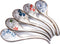 Japanese and Korean Large Ceramic Soup Spoon Set of 5 Hand-Painted Long Handle Rice Spoons...