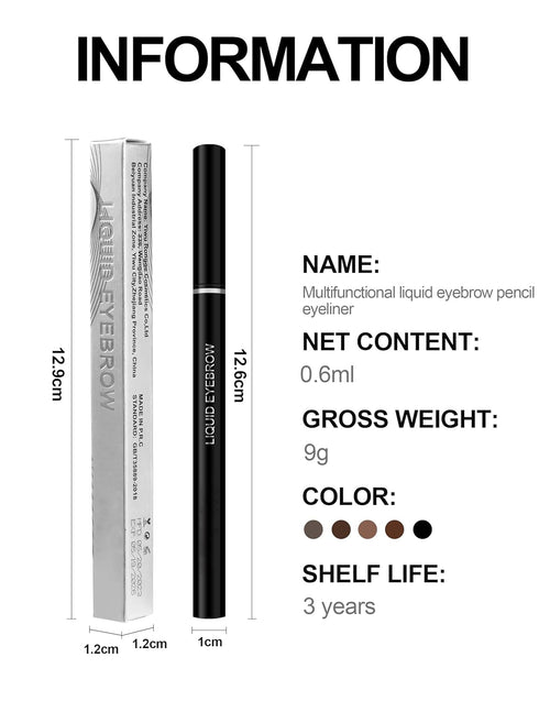 5 Colors Eyebrow Pencil, Multifunctional Ultra-Fine Liquid Eyeliner & Eyebrow Pencil,Long-Lasting Waterproof&Smudge Proof, Quick Drying, Smoothly,...