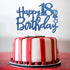 Royal Blue Glitter Happy 18th Birthday Cake Topper - 18 Sign Cake Topper - Cheers to 18 Years Party Supplies - 18th Birthday Party Decorations...