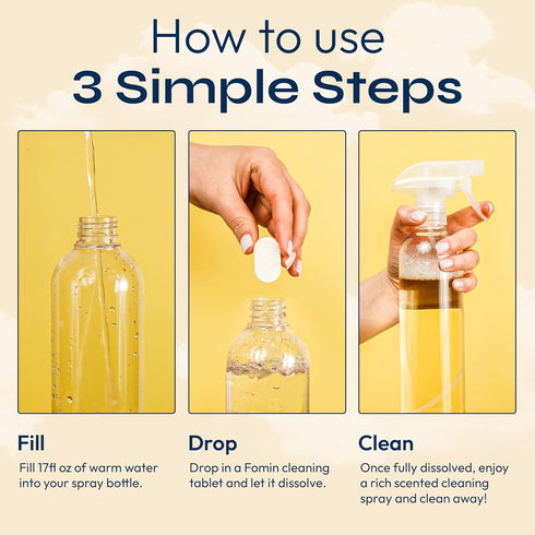 FOMIN Multi Surface Cleaner Refill Tablets (6 Pack) - Lemon Zest - All Purpose Cleaner Refill Tablets, All-In-One Tablet Cleaner For Household & K...