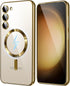 for Samsung Galaxy S23 Case, Covers for S23.Magnetic Metallic Glossy Slim Clear Luxury Soft Shockproof funda capa para for Galaxy S23 6.1 inch Com...
