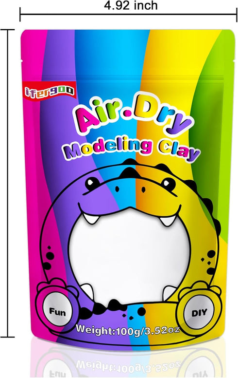 iFergoo White Air Dry Clay, DIY Creative Modeling Clay for Kids, Super Light Magic Clay for Kids Age 3-12, Safe & Non-Toxic, Molding Clay for Scul...