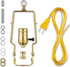 Qc Lamp Harp Kit for Lamp Socket Replacement and Rewire, Lamp Parts for Repair Table and Floor Lamps, Brass Finish Table Lamp Wiring Kit, DIY Lamp...