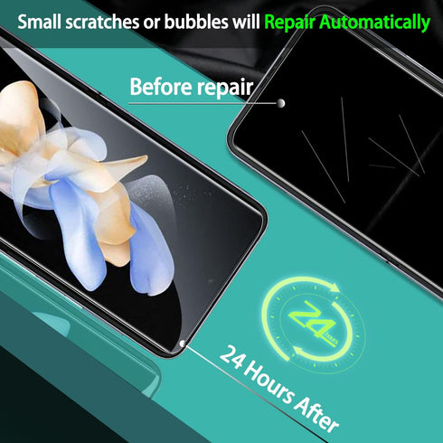 IMBZBK 9 in 1 for Samsung Galaxy Z Flip 4 5G Screen Protector, 3 Pack Inner Screen Flexible Film + 3 Pack Tempered Glass Back Screen Protector + 3...