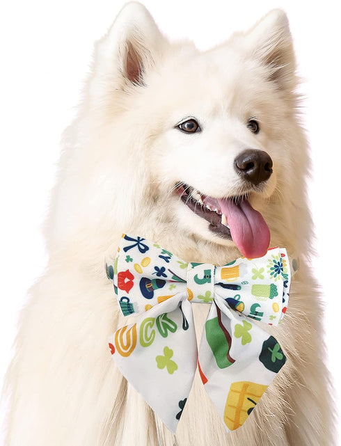 St.Patrick's Day Dog Collar with Bow Tie, Irish Shamrock Clover Collar for Boys and Girls Small Medium Large Pets Puppies (Medium)...