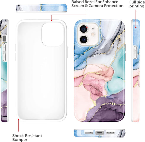 BAISRKE iPhone 12 Pro Case,iPhone 12 Gold Sparkle Glitter Marble Slim Shockproof Flexible Bumper TPU Soft Case Rubber Silicone Cover Phone Case fo...
