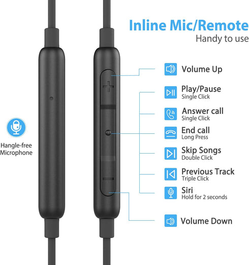 Lightning Headphones Earphones Magnetic Earbuds in-Ear MFi Certified with Microphone Controller for Sports Workout Compatible with iPhone 14/13/12...