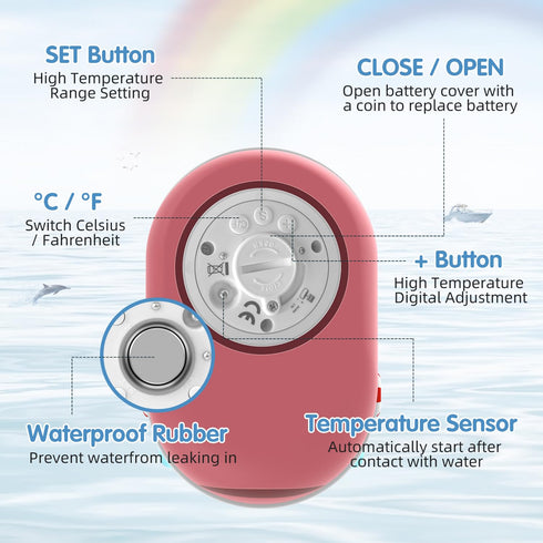Baby Bath Thermometer for Newborn | Digital Bath Water Temperature Sensor | Infants Bathtub Thermometer with Visual Alarm | Kids Bathing Floating ...