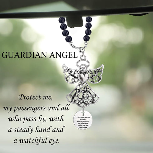 Guardian Angel Rear View Mirror Accessories, Guardian Angel Protect Me My Passengers Car Charm for Rear View Mirror, Car Hanging Accessories New D...