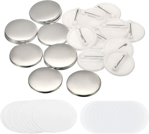 PATIKIL 0.98inch Button Parts, Blank Button Making Supplies,10Pcs Round Badge Parts DIY Pin Maker Kit for Button Maker Machine with Metal Cover Pl...