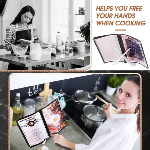 Acrylic Cookbook Stand Cook Book Stand for Kitchen Counter Cookbook Holder Recipe Book Holder Multifunctional Display Stand for Tabletop Kitchen C...