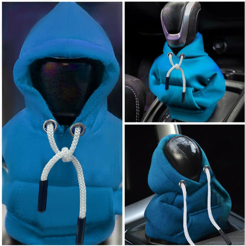 Teguangmei Gear Shift Cover, Car Shift Knob Cover Hoodie, Gearshift Decorations Shifter Stick Protector (Blue)...