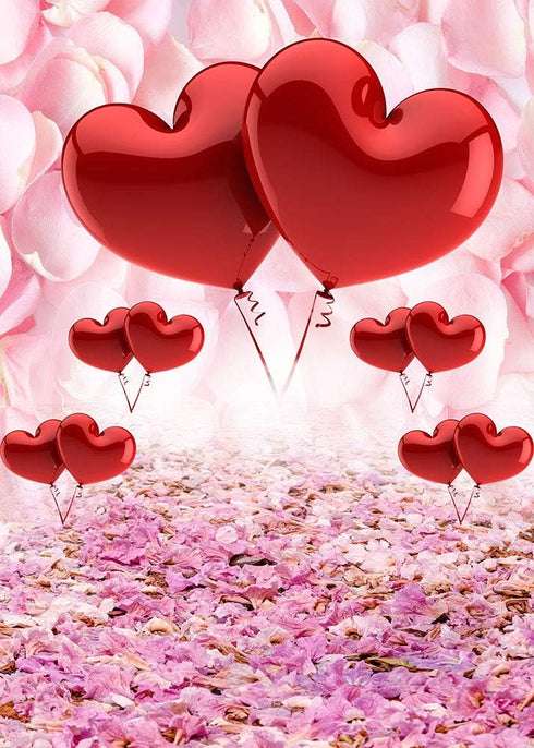 Valentine's Day Love Heart Photography Backdrops 5x7ft Pink Rose Flowers Wedding Photo Background for Pictures Newborn Bridal Shower Birthday Part...