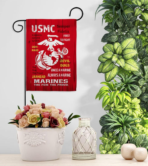 Breeze Decor USMC Armed Forces Marine Corps Semper Fi United State American Military Veteran Retire Official House Decoration Banner Small Yard Gi...