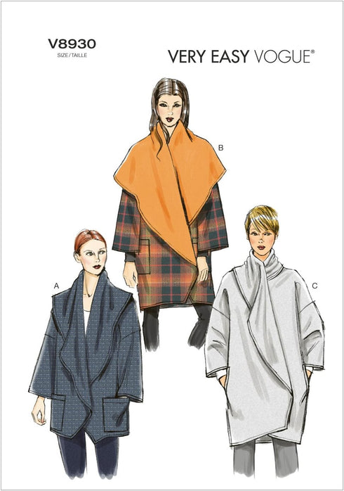 Vogue Patterns V8930 Misses' Jacket Sewing Template, Size ZZ (LRG-XLG-XXL)...