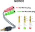 MillSO Headphone Mic Splitter, 3.5mm Headset Adapter (Microphone + Audio) 2 TRS Female to TRRS Male CTIA Stereo Jack Y Cable Compatible for Dual-p...
