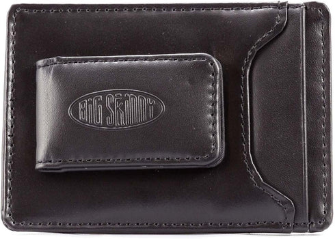 Big Skinny Men's Leather Magnetic Money Clip Slim Wallet, Holds Up to 12 Cards, Black...