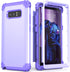 IDweel for Galaxy Note 8 Case, Note 8 Case Purple for Women Girls, 3 in 1 Shockproof Slim Hybrid Heavy Duty Protection Hard PC Cover Soft Silicone...