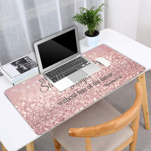Large Gaming Mouse Pad, Long Extended XL Ergonomic Mousepad Desk Pad, Large Rubber Mice Pads Stitched Edges, 31.5'' X 11.8'+ Cup Coaster, Proverbs...