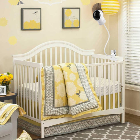 Clip Mount for Eufy Baby Monitor Camera, Flexible Gooseneck Baby Monitor Holder for Crib without Tools or Wall Damage - White...