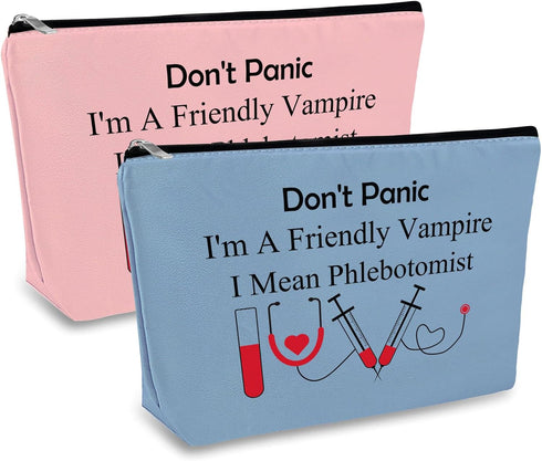 Nurse Gifts Funny Phlebotomist Gifts Makeup Bag for Women Nursing Graduation Gifts for Phlebotomy Technician Cosmetic Bag Pouch Nurse Birthday Gif...