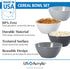 US Acrylic Unbreakable 28 oz. Plastic Stackable Cereal Bowls for Snacks & Ice Cream in Grey Colors (Set of 8) 6-inch Reusable, BPA-Free, Made in t...