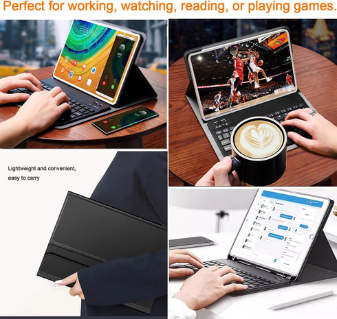 Keyboard Case for Galaxy Tab S9/S8/S7 11 Inch 2023/2022, Bluetooth Wireless Keyboard Cover for Samsung Tablet S9 FE with Pencil Holder SM-X700/X70...