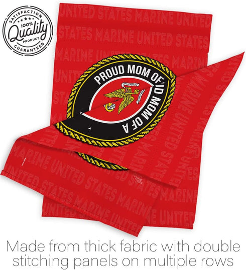 Breeze Decor Proud Mom Garden Flag Armed Forces Marine Corps USMC Semper Fi United State American Military Veteran Retire Official House Banner Sm...
