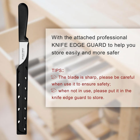 10 Inch Serrated Knife for Homemade Bread With Sheath, Wide Wavy Edge Blade For Bread Cake Cutting Slicing, High-Carbon Japanese Stainless Steel...