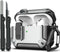 AirPods Pro Case Cover with Cleaner Kit, Military Hard Shell Protective Armor with Lock for AirPod Pro Charging Case, Front LED Visible, Silver......