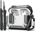 AirPods Pro Case Cover with Cleaner Kit, Military Hard Shell Protective Armor with Lock for AirPod Pro Charging Case, Front LED Visible, Silver......