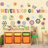 90 Pcs Spring Bulletin Board Decorations for Classroom Flowers Bulletin Board Set Never Stop Growing Cutouts Inspirational Quotes Cards Wall Decal...