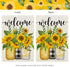 CROWNED BEAUTY Summer Garden Flag Mason Jar Sunflower 12x18 Inch Double Sided for Outside Welcome Burlap Small Seasonal Floral Yard Decoration CF8...