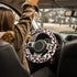 Fuzzy Steering Wheel Cover for Women Girls, Accmor Universal Fit 15 inch Fur Car Wheel Cover & Handbrake Cover & Gear Shift Cover Set, Fashion Leo...