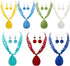 Big Teardrop Pendant Necklaces for Women Colorful Beaded Necklaces Statement Set for Holiday....