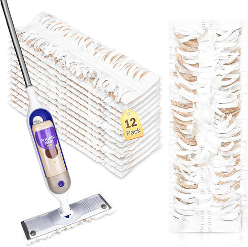 12 Pack Disposable Mop Refill Pads for Swiffer Powermop Wood Mopping Pad Refills, Wood Floor Cleaning Power Mop Pads Replacement Wood Floor Mop Pa...