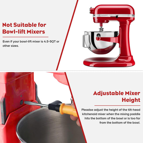 Gvode Stainless Steel Flex Edge Beater for KitchenAid Mixer, Fits Tilt-Head Stand Mixer Bowls for 4.5-5 Quart Bowls, Paddle Attachment for Kitchen...
