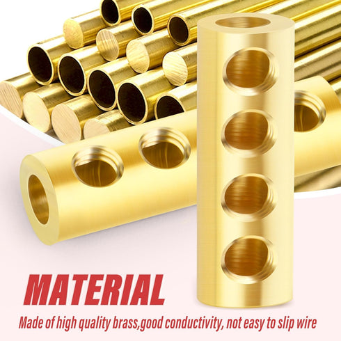 10PCS 6 Awg 80A Quick Wiring Connection Terminal, Wire Connector with Set Screws and Thermoplastic Tube...