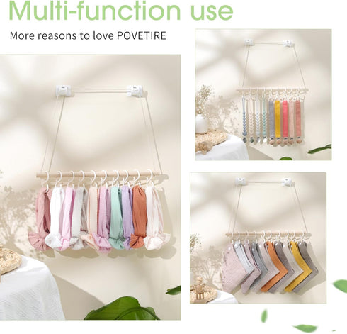 POVETIRE 2PCS Headband Holder for Girls,Baby Headband Organizer Head Bands Hair Accessories Display Storage Wall Hanging Decor for Nursery Toddler...