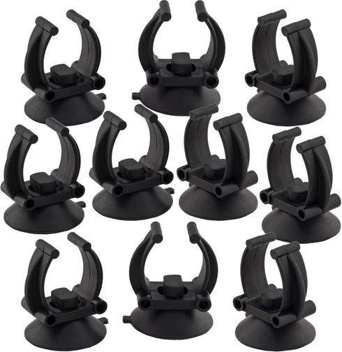 OIIKI 10 PCS Aquarium Heater Suction Cups with Clips, Air Hose Tube Holders Clamps for Fish Tank (Black)...
