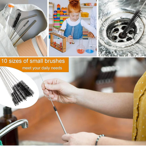11pcs Long Pipe Cleaner Set, Flexible Drain Brush, Flexible Long Drain Brush Extra Long Flexible Tube Cleaning Brush Fridge Cleaning Tool for Clea...