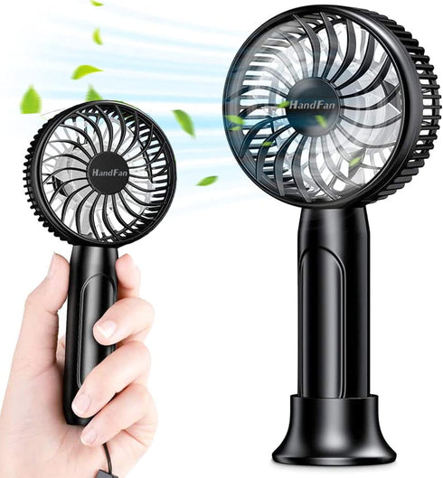 HandFan Mini Portable Handheld Fan, 3-Speeds USB Rechargeable Pocket Fan with Natural Wind Mode, Small Desk Fan for Travel Office Hot Flashes Outd...