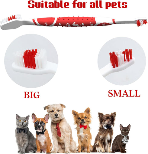 Dog Toothbrush pet Toothbrush Finger Toothbrush Small to Large Dogs,Cats with Soft Bristles Non Slip Dual Head Dog Toothbrush (8 Colors)...