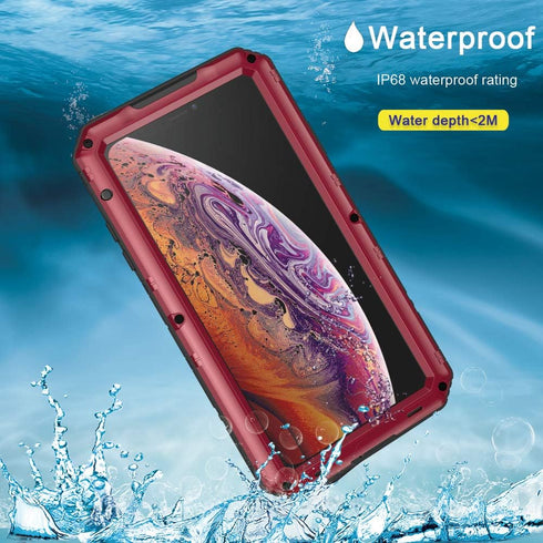seacosmo for iPhone Xs Max Waterproof Case, Military Grade 360 Full Body Protective Rugged Heavy Duty Case Shockproof Drop Resistant Defender for ...