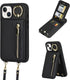 uCOLOR for iPhone 13/14/15 Wallet Case with Card Holders for Women, Crossbody Zipper Protective Leather Case with Strap Wrist Ring RFID Protective...