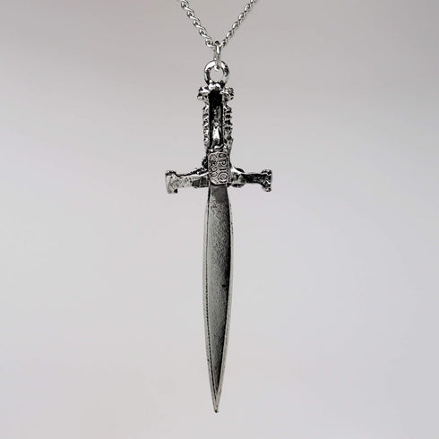 Sword with Engraved Handle Medieval Rennaissance Pendant Necklace...