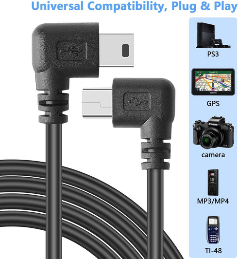 PASOW Mini USB Charging Cable USB 2.0 A-Male to Mini-B Car Vehicle Power Charger Adapter Cord for Dash Cam Rearview Mirror Cam Backup Camera (11.5...