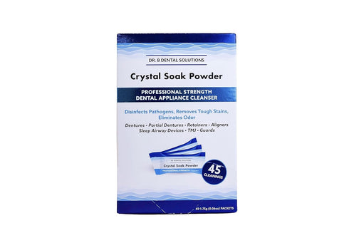 Dr. B Dental Solutions Powder Crystal Soak Cleanser, Ideal for Oral Appliances, Dentures, Night Guards, Retainers, Aligners, and Sleep Apnea Devic...